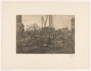 Pælearbejde i Raadhuisstraat i Amsterdam af George Hendrik Breitner