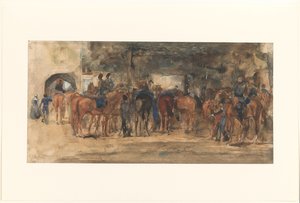 Kavaleri hviler på en firkant af George Hendrik Breitner