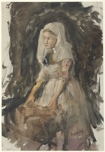 Scheveningen pige ved vaskebaljen af George Hendrik Breitner
