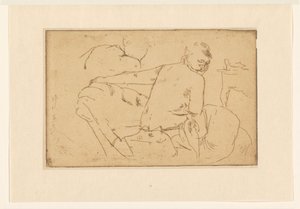 Siddende kvinde halvnøgen af George Hendrik Breitner