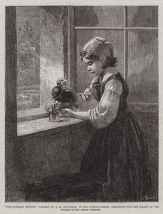 The Cottage Window, i Suffolk-Street Exhibition for lindring af nøden i Cotton Districts af George Henry Boughton