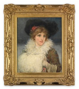 Kvinde, halvlang (Olie på lærred) af George Henry Boughton