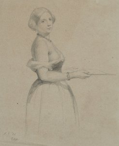 Portræt af en ung kvinde, 1856 (grafit på solbrunt vævet papir)