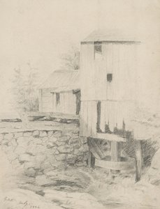 The Old Mill, 1846 (grafit på buff-vævet papir)