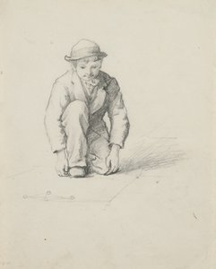 Uden titel - Dreng spiller kugler af George Henry Hall