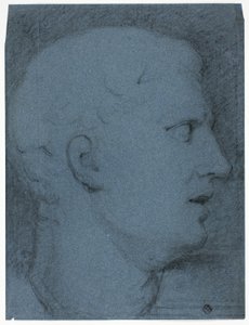 Profil af hoved efter afstøbning (recto og verso) af George Henry Harlow