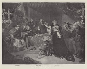 Retssagen mod dronning Katharine i Shaksperes Henry VIII af George Henry Harlow