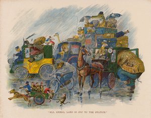 Illustration til Dyrenes tur til søs (farvelitografi) af George Henry Thompson