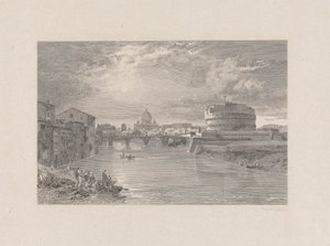 Rom; Broen og slottet St. Angelo ved Tyberen af George Hollis