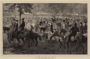 Rotten Row in the Season (gravering) af George Housman (after) Thomas