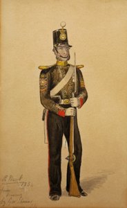 Farvesergent for Royal Marine Artillery, 1854 (wc på papir)