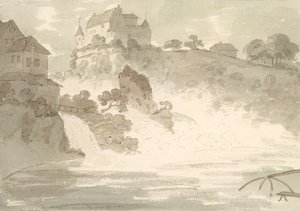 Falls at Schauffhausen, 1782 (wc over grafit med pen og blæk på papir)