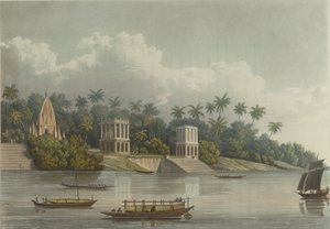 Hindoo Pagodas under Barrackpore på Ganges