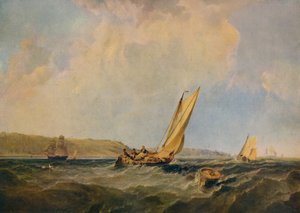 Blowing Hard-Off Cowes, 1834 af George Hyde Chambers