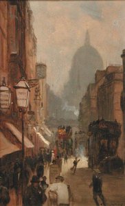 Fleet Street (olie på panel)