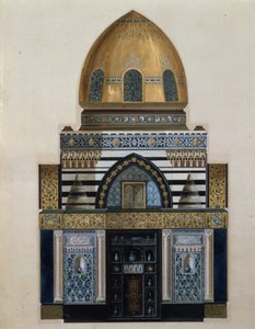 Design til Arab Hall i Leighton House, London, 1880 (wc, gouache) af George II Aitchison