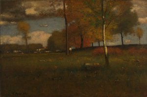 I nærheden af landsbyen, oktober af George Inness