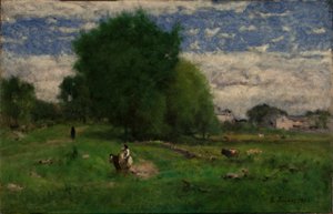 Vejen til landsbyen, Milton af George Inness