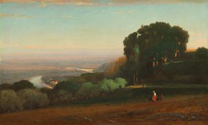 Udsigt over Tiberen nær Perugia af George Inness