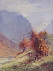 Efterår i Alpland (farve litho)