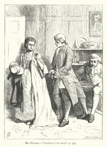 Illustration til She Stoops To Conquer (gravering)