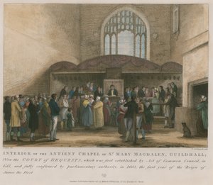 Interiør af det gamle kapel St Mary Magdalene, Guildhall af George Jones