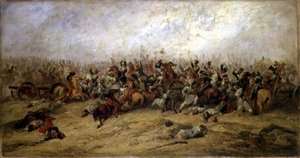 The Conflict at the Guns, Balaclava, 1854 af George Jones