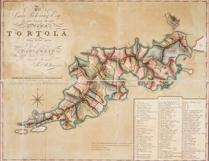 Plan over Tortola fra opmåling foretaget af George King af George King
