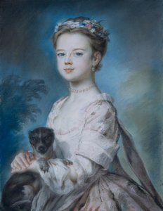Portræt af Lady Charlotte Boyle (pastel på papir) af George Knapton
