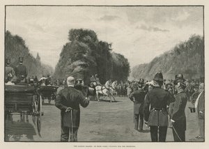The London Season: I Hyde Park, venter på Shahzada (gravering) af George L. Seymour