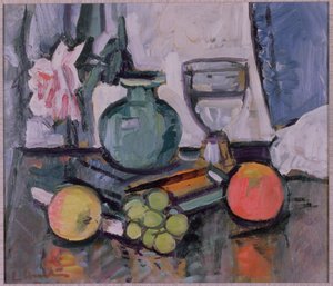 Stilleben, Rose og Frugt af George Leslie Hunter