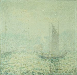 Harbor Mist (olie på lærred) af George Loftus Noyes