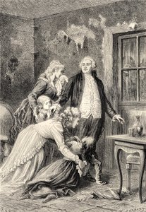 Kongens farvel til sin familie i januar 1793 (gravering)