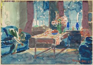 Selvportræt: Interiør af min lejlighed i New York af George Luks