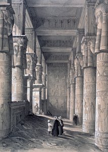 Det indre af det store tempel, Denderah, Egypten, 1843