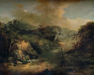 A Hillside with Tramps reposing, c1793 af George Morland
