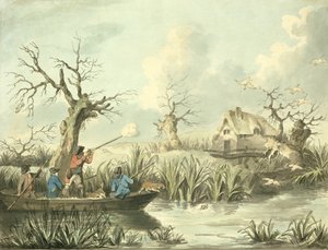 Andeskydning, ætset af Thomas Rowlandson (1756-1827), pub. af J. Harris, 1789 (farvet radering) (se også 125725-27) af George Morland
