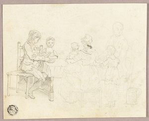 Familie ved et bord af George Morland