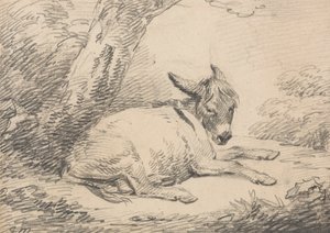 Studie af et æsel under et træ af George Morland