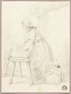 Kvinde vasker tøj af George Morland