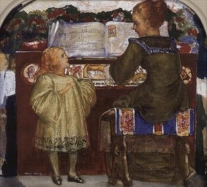 Et musikalsk mellemspil (akvarel)