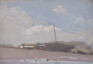 Fiskerbåde (Olie på møllekarton)