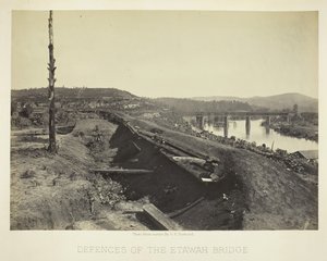 Forsvar af Etawah-broen, 1866. af George N. Barnard