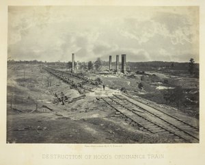 Ødelæggelsen af Hoods ordonnanstog af George N. Barnard