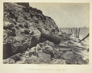 Udsigt til Fort Sumpter udefra af George N. Barnard