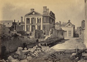 Ruinerne af Pinckney Mansion, Charleston, South Carolina af George N. Barnard