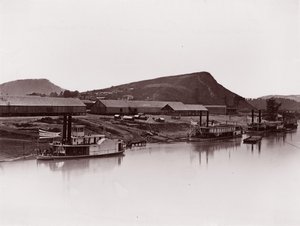 Tennessee River ved Chattanooga 81 Lookout Mountain Spur, ca. 1864. af George N. Barnard