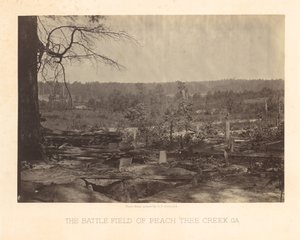 Slagmarken ved Peach Tree Creek, Georgia af George N. Barnard
