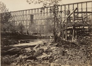 Trestle Bridge ved Whiteside af George N. Barnard