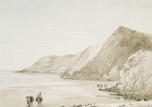 Caswell Bay (akvarel og blyant på papir) af George Orleans Delamotte
